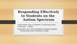 Responding Effectively to Students on the Autism Spectrum